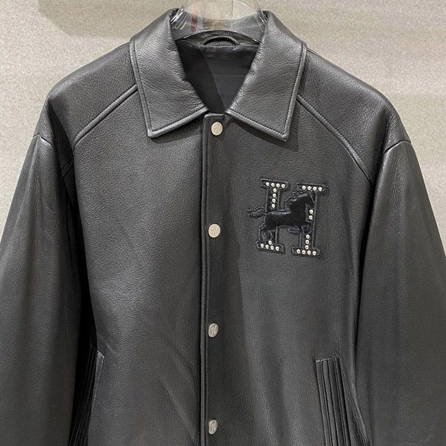 《大人気》エルメス サドルプリントレザーフロント パチモン ジャケット erz48145